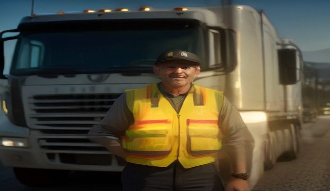 Juel Transport driver standing beside his truck