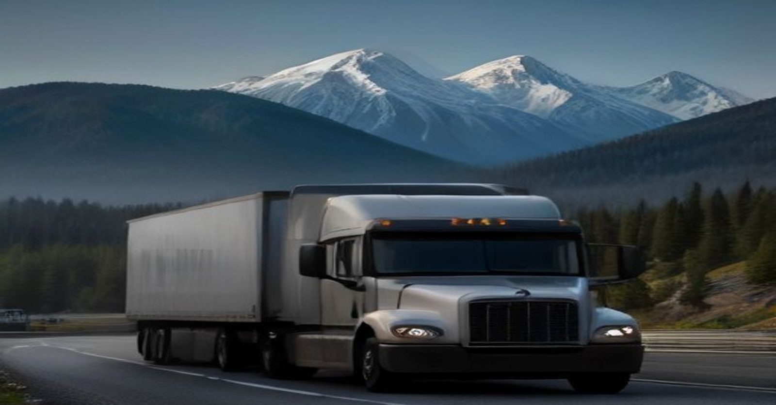Juel Transport truck on a mountain highway in British Columbia